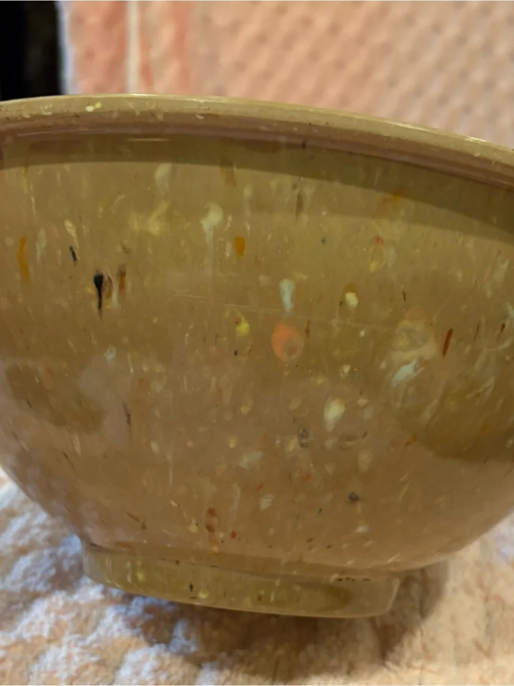 Vintage Texas Ware 118 E Melamine 10” brown Speckled Confetti mixing bowl